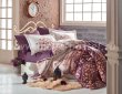 Коричневое постельное белье с цветами «SANCHA» из сатина, евро в интернет-магазине Моя постель