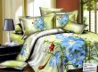 Кпб сатин Евро 2 наволочки (голубые цветы и бабочки) в интернет-магазине Моя постель