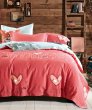 Семейное постельное белье сатин 2 наволочки (красный с сердечками) в интернет-магазине Моя постель